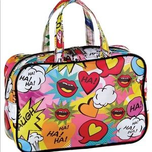 comic laughs large cosmetic bag
